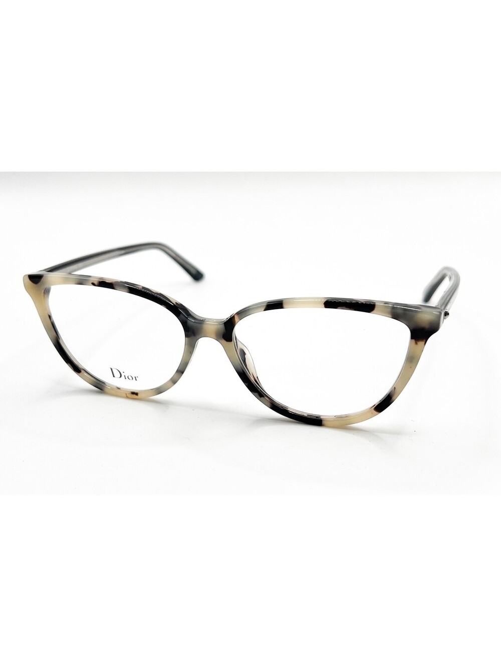 Dior Montaigne N33 Tfv White Havana Black Authentic Eyeglasses 52-15-140 - Picture 1 of 5